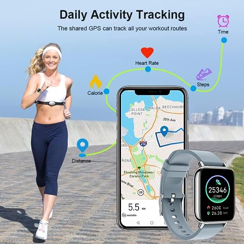 Smart Watch 2021, Fitness Tracker 1.69" Touch Screen Heart Rate Sleep Monitor, IP68 Waterproof Fitness Watch Smartwatch, 24 Modes, Pedometer Activity Trackers Smart Watch for Men Women for Android iOS