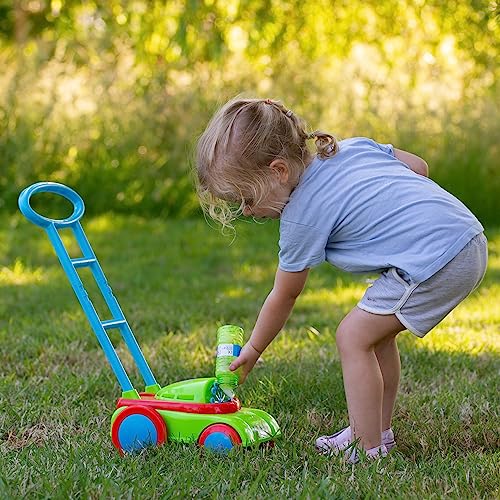 Bubble Mania Bubble Lawn Mower Toy - Friction Powered, No Batteries Required - Bubble Mower For Kids - Kids Garden Toys - Kids Toy Bubble Lawnmower - Toddler Outdoor Garden Toys For 2 Year Olds Plus