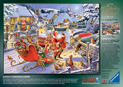 Ravensburger Collection No.1 Market & Santa’s Christmas Supper 2X 500 Piece Jigsaw Puzzles for Adults and Kids Age 10 Years Up