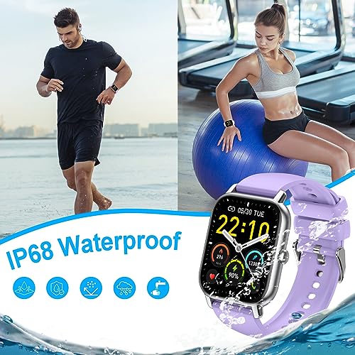 Smart Watch for Men Women Answer/Make Calls, 1.85" Smartwatch, Fitness Watch with Heart Rate Sleep Monitor, Step Counter, 100+ Sports, IP68 Waterproof Fitness Smartwatches Compatible with Android IOS