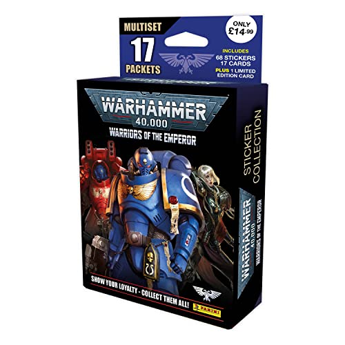 Panini Warhammer Dark Galaxy Trading Card Collection Mega Box & Warhammer Warriors Of The Emperor Sticker Collection Mega Multiset, for ages 3+