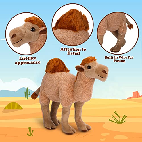 Camel Plush Toy, Stuffed Animal Plushie Doll, Soft Fluffy Like Real Desert Animals Hugging Toy - Present for Every Age & Occasion