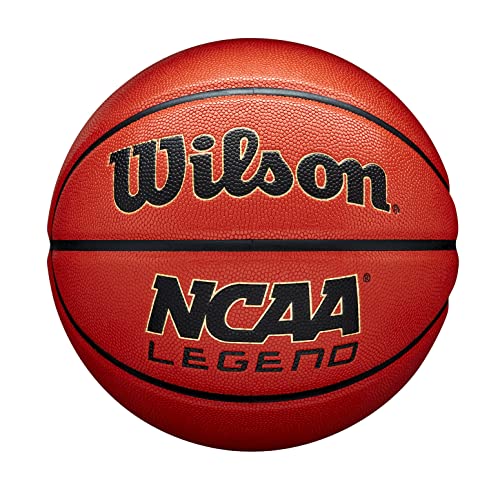Wilson Basketball NCAA LEGEND, Blended Leather, Indoor- and Outdoor-Basketball, Orange/Black