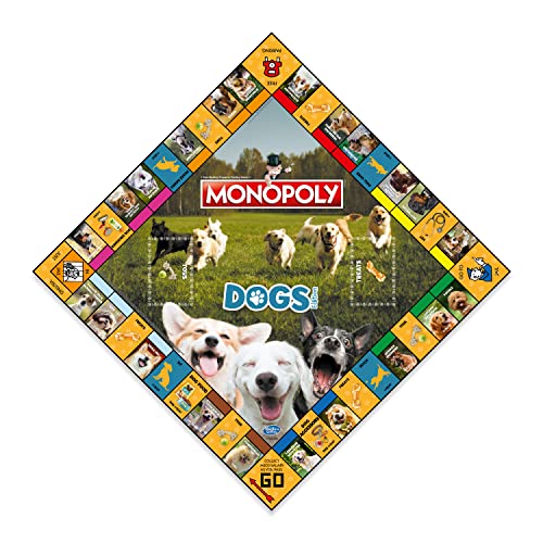 Winning Moves Dogs Monopoly Board Game , Play with your favourite canines from Pomeranian, Siberian Husky and Shiba Inu, 2–6 players makes a great gift for ages 8 plus