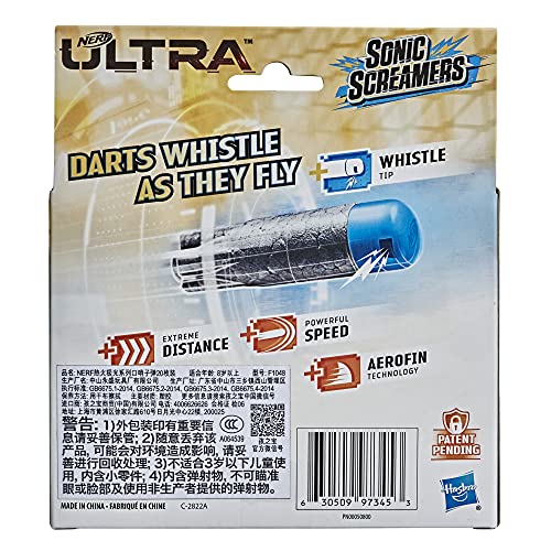 Nerf Ultra Sonic Screamers 20-Dart Refill Pack - Darts Whistle Through the Air - Compatible Only with Nerf Ultra Blasters