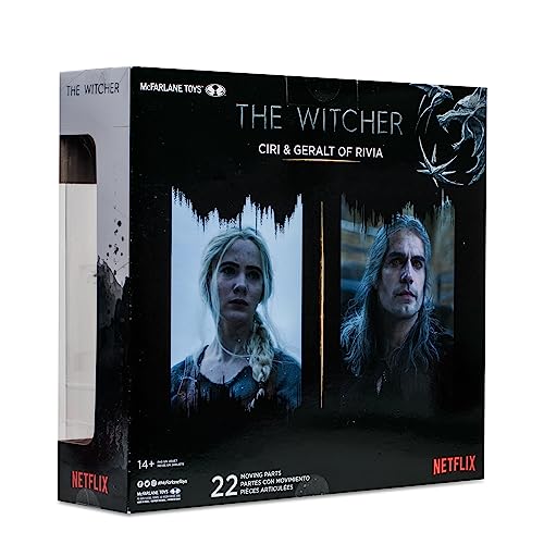 McFarlane Toys, The Witcher Ciri & Geralt of Rivia (Season 3) 7in Action Figure 2pk, Ages 12+