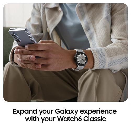 Samsung Galaxy Watch6 Classic Smart Watch, Fitness Tracker, Bluetooth, 47mm, Silver, 3 Year Extended Manufacturer Warranty (UK Version)