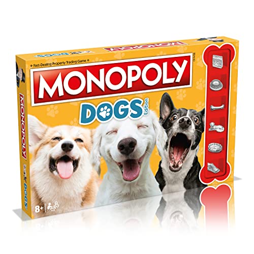 Winning Moves Dogs Monopoly Board Game , Play with your favourite canines from Pomeranian, Siberian Husky and Shiba Inu, 2–6 players makes a great gift for ages 8 plus