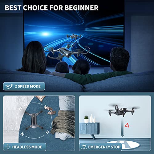 DEERC Drone for Kids with Camera 1080P HD FPV, D40 Foldable Mini Quarcopter for Beginners with Throw to Go, Altitude Hold, Voice Control, Trajectory Flight, Gesture Selfie, 3D Flips, 2 Batteries