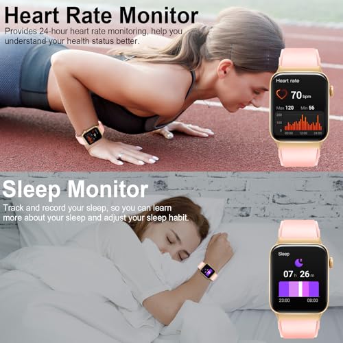 Smart Watch for Men Women Answer/Make Calls, 1.85" Touch Screen Smart Watches with Step Counter, Heart Rate Sleep Monitor, 110+ Sport Modes, Fitness Tracker, IP68 Waterproof Smartwatch for Android iOS