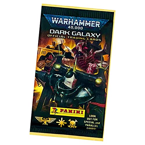 Panini Warhammer 40,000 Dark Galaxy Cards - Trading Cards (2023) - 1 Display (18 Boosters) in Bundle with 10 Stroncard Sleeves