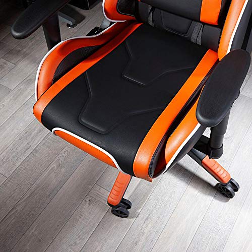 X-Rocker Agility Sport eSport Gaming Racing Desk Chair, Ergonomic Adjustable Computer Office Chair with Adjustable Lumbar Support and Headrest Pillow, Adjustable Swivel, 3D Armrests - Orange