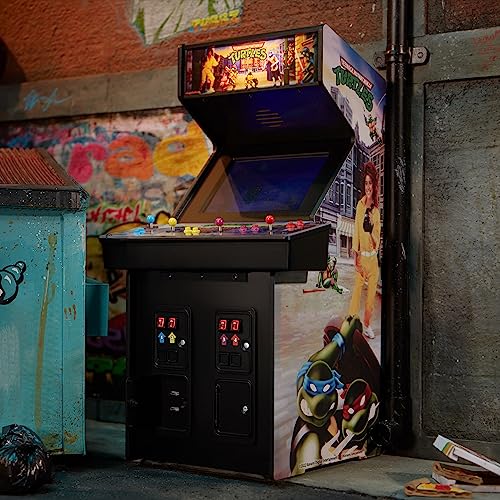 Quarter Arcades Official Teenage Mutant Ninja Turtles 1/4 Sized Mini Arcade Cabinet by Numskull - Playable Replica Retro Arcade Game Machine - Micro Retro Console