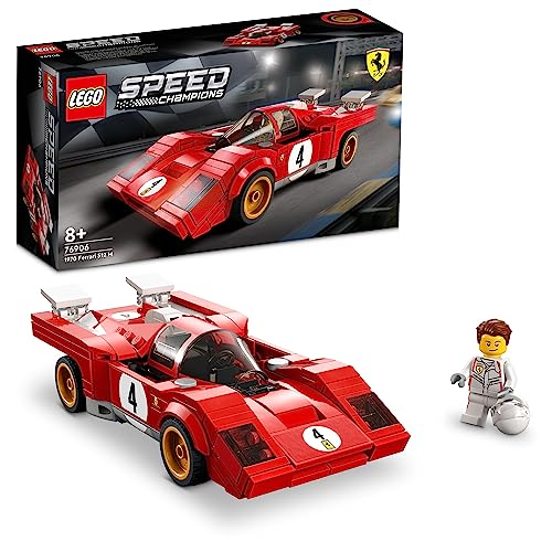 LEGO 76906 Speed Champions 1970 Ferrari 512 M Sports Red Race Car Toy, Collectible Model Building Set with Racing Driver Minifigure