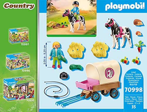 Playmobil 70998 Country Pony Farm Pony Wagon, Horse Toys, Fun Imaginative Role-Play, PlaySets Suitable for Children Ages 4+