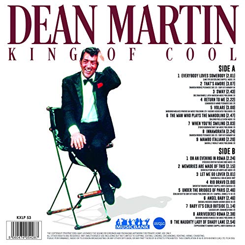 Dean Martin - King Of Cool, 12" Vinyl, 180 Gram, LP Record, Label: MUSICBANK