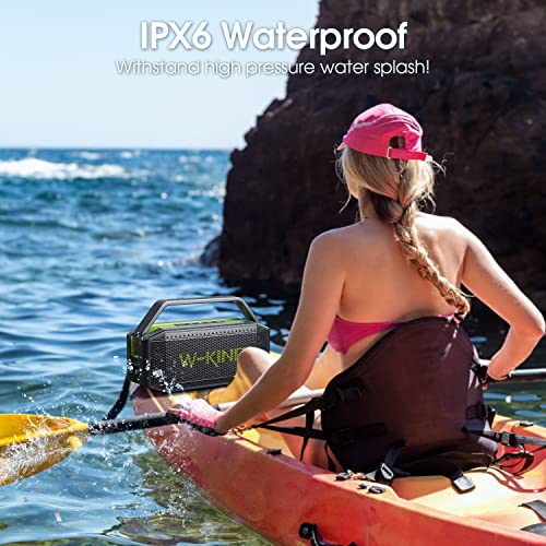 W-KING Bluetooth Speaker, 60W Loud Portable Wireless Bluetooth Speaker IPX6 Waterproof, Rich Bass, 40H Playtime, Outdoor Powerful Stereo Speaker with Power Bank Function, V 5.0, TF Card, NFC, AUX, EQ