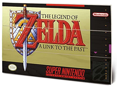 Nintendo Super Wooden Print (The Legend of Zelda: A Link to the Past), 20cm x 29.5cm – Official Merchandise