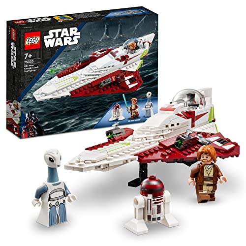 LEGO 75333 Star Wars Obi-Wan Kenobi’s Jedi Starfighter, Buildable Toy with Taun We Minifigure, Droid Figure and Lightsaber, Attack of the Clones Set