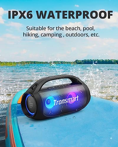 Tronsmart Bang SE Bluetooth Speaker with Shoulder Strap, 40W Portable Outdoor speaker, 24H Playtime, Bluetooth 5.3, IPX6 Waterproof, AUX, Micro SD/TF Card Slot, USB playback, LED Light, EQ for Party