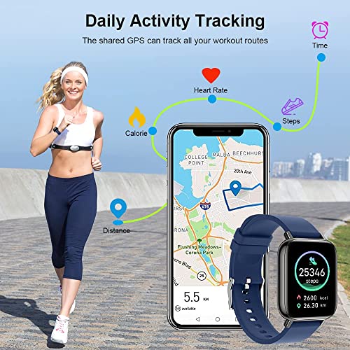 Smart Watch 2021, Fitness Tracker 1.69" Touch Screen Heart Rate Sleep Monitor, IP68 Waterproof Fitness Watch Smartwatch, 24 Modes, Pedometer Activity Trackers Smart Watch for Men Women for Android iOS