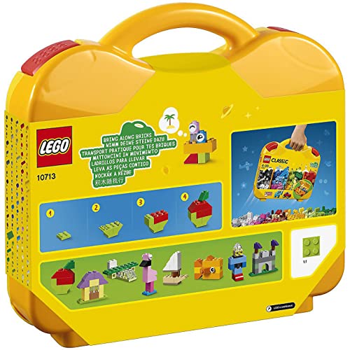 LEGO 10713 Classic Creative Suitcase, Toy Storage Case with Fun Colourful Building Bricks, Gifts for 4 plus Year old Kids, Boys & Girls