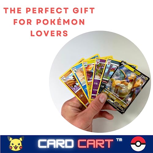 Card Cart - Pack of 50 Ultra Rare Card Bundle - Guaranteed 1 Ultra Rare and 5 Holo Shiny cards - Includes Card Cart Toploader - Compatible with Pokemon cards pack and dedicated deck card games