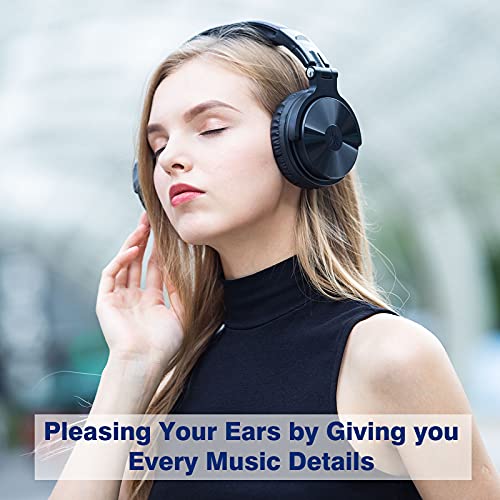 OneOdio Bluetooth Headphones Over Ear, Studio Level Sound Quality, 110 Hrs Playtime Bass Boosted Soft Memory Protein Earmuffs Foldable wireless Headphone with Mic for Cell Phone PC Music