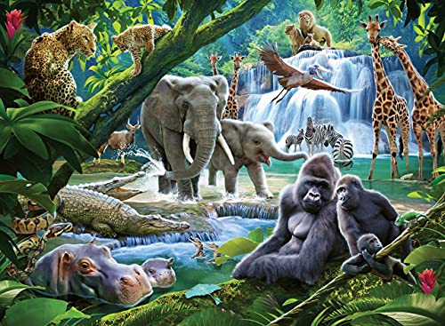 Ravensburger Jungle Families 100 Piece Jigsaw Puzzle with Extra Large Pieces for Kids Age 6 Years & Up