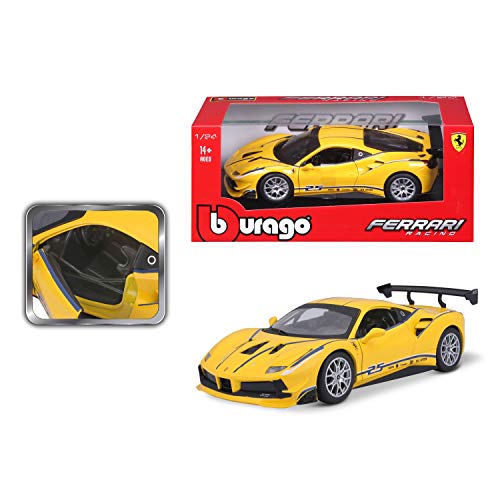 Bburago 18-26307 Ferrari Racing 488 Challenge 1:24 Scale Die-Cast Collectible Car, Yellow