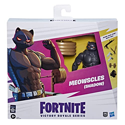 Hasbro F49625X0 Fortnite Victory Royale Series Meowscles (Shadow) Deluxe Pack Action Figure 15Cm, Multi-Coloured, único