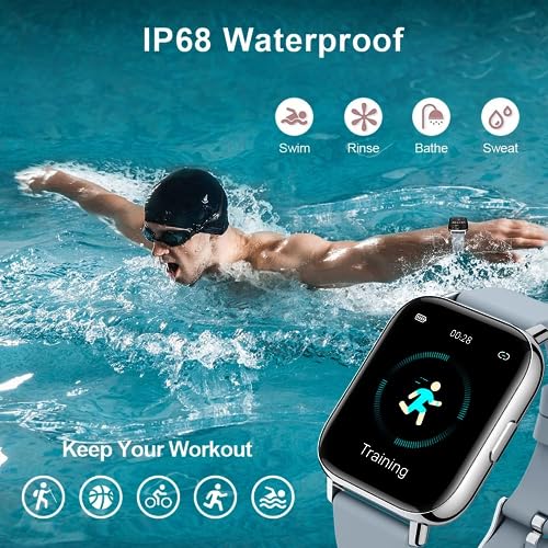 Smart Watch 2021, Fitness Tracker 1.69" Touch Screen Heart Rate Sleep Monitor, IP68 Waterproof Fitness Watch Smartwatch, 24 Modes, Pedometer Activity Trackers Smart Watch for Men Women for Android iOS