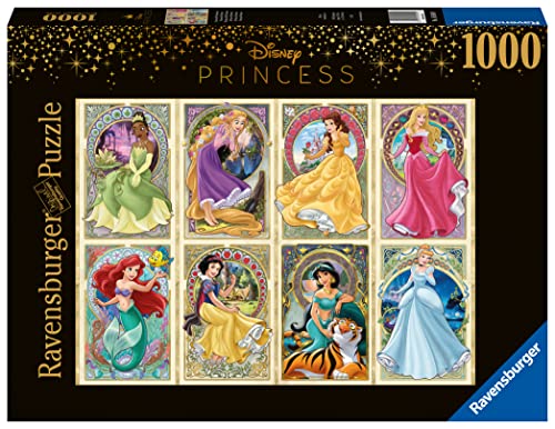 Ravensburger Disney Princess Art Nouveau 1000 piece Jigsaw Puzzle for Adults & for Kids Age 12 and Up , 27 x 20 inches (70 x 50 cm) when complete.
