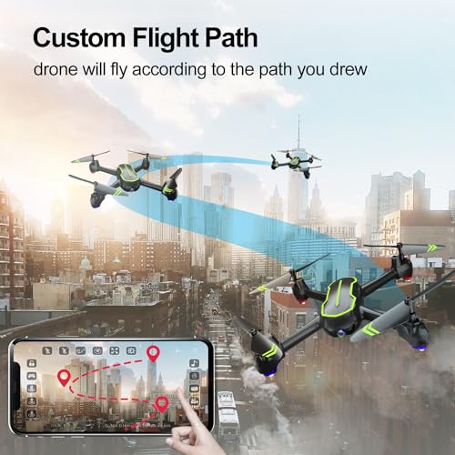 Loolinn | GPS Drone - GPS Automatic Return, GPS Follow Me Function, Full HD 1080P Camera, 32 minutes Flight Time, Two Batteries - FPV Drone with Camera HD 1080p for Adults and Beginners (Gifts Idea)