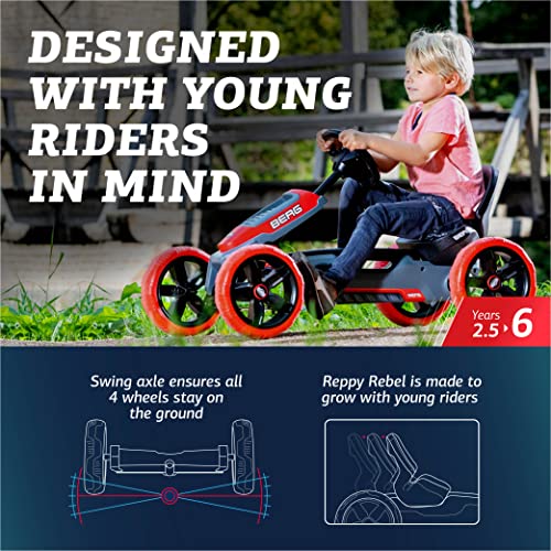 BERG Pedal Car Reppy Rebel with soundbox | Pedal Go Kart, Ride On Toys for Boys and Girls, Go Kart, Outdoor Games and Outdoor Toys, Adaptable to Body Lenght, Pedal Cart, Go Cart for Ages 2.5-6 Years