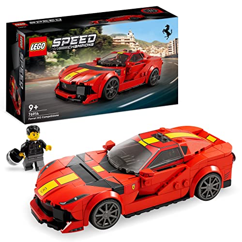 LEGO 76914 Speed Champions Ferrari 812 Competizione, Sports Car Toy Model Building Kit for Kids, Boys & Girls, 2023 Series, Collectible Race Vehicle Set