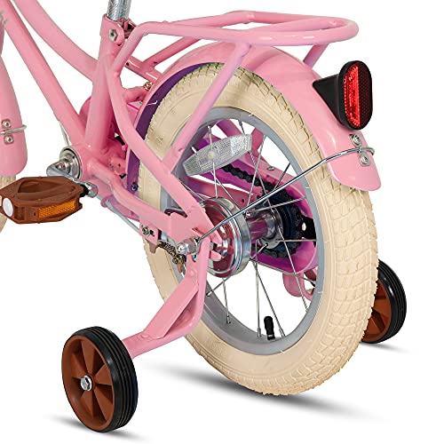 STITCH Manchi 14 Inch Kids Bike for Age 3 4 5 Girls, 14 Inch Wheel Girls Bike With Basket & Stabilisers,Pink…