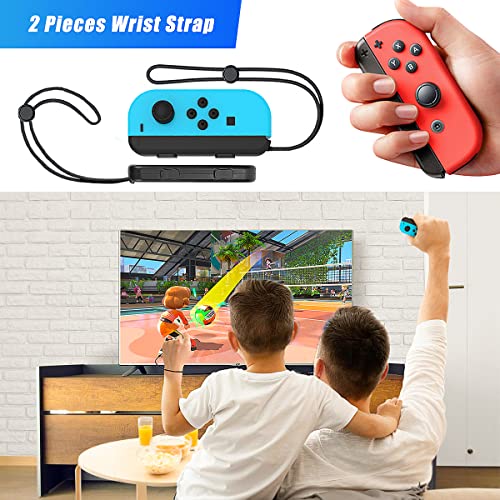 Aceshop 12 in 1 Switch Sports Accessories Bundle for Nintendo Switch / Nintendo Switch OLED Switch Accessories Bundle with Tennis Rackets Golf Culbs JoyPad Grips Sword Wrist & Leg Straps