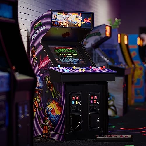 Quarter Arcades Official TMNT Turtles In Time 1/4 Sized Mini Arcade Cabinet by Numskull - Playable Replica Retro Arcade Game Machine - Micro Retro Console