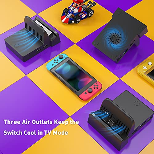 Switch TV Dock, Ponkor Portable Charging Stand for Nintendo Switch,Compact Switch to HDMI Adapter,Mini Switch Docking Station with Extra USB 3.0 Port, Replacement Charging Dock for Nintendo Switch