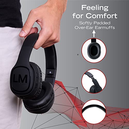 Louise&Mann Wireless Headphones Over Ear, Bluetooth Headphones 5.3, Foldable Lightweight with Soft Memory Foam Earmuffs, Built-in Mic with Wired Mode and Carry Case for Travel,Office,PC