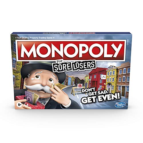 Monopoly for Sore Losers Board Game for Ages 8 and Up, the Game Where it Pays to Lose, Multicolored