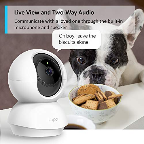 Tapo Pan/Tilt Smart Security Camera, Baby Monitor, Indoor CCTV, 360° Rotational Views, Works with Alexa&Google Home, No Hub Required, 1080p, 2-Way Audio, Night Vision, SD Storage, Device Sharing(TC70)