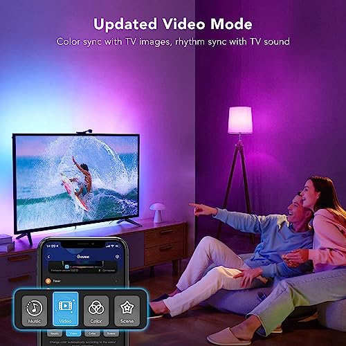 Govee WiFi LED TV Backlights with Camera, DreamView T1 Smart RGBIC TV Light for 55-65in TV, Alexa & Google Assistant Compatible, Viewing, Game