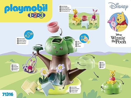 Playmobil 71316 1.2.3 & Disney: Winnie's & Piglet's Tree House, Winnie-the-Pooh, educational toys for toddlers, gifting toy and fun imaginative role-play, playsets for children ages 12 months+