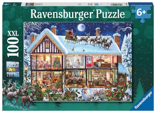 Ravensburger Christmas at Home 100 Piece Jigsaw Puzzles for Kids Age 6 Years Up - Extra Large Pieces