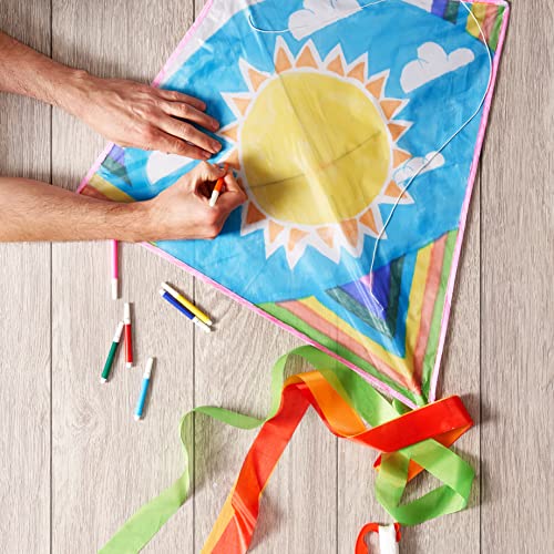 THE TWIDDLERS - 3 Design Your Own Kite Activity Kit with Watercolour Pens, DIY Making Arts & Crafts, Kites for Parties, Birthdays - 8 Pens Included