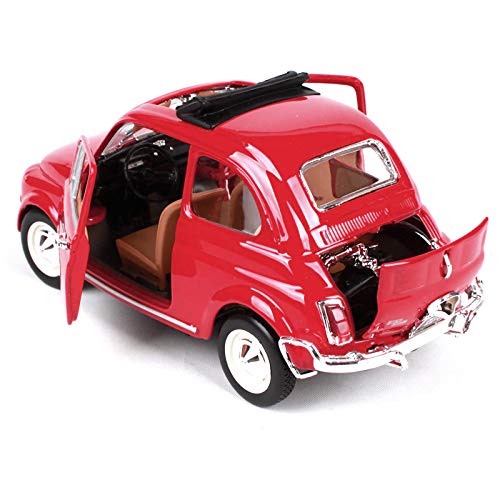 Bburago B18-22099 Fiat 1:24 1968 500L, Assorted Colours