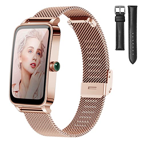 BOCLOUD Smart Watch, Smart Watches for Women Men, iPhone Android Smart Watch with Blood Oxygen/Heart Rate/Sleep Monitor, IP68 Waterproof Fitness Tracker with 12 Workout Modes (Gold)