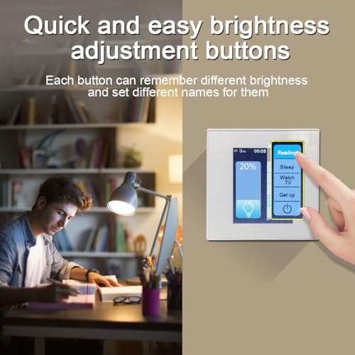 LANBON LCD 1 Gang Smart Dimmer Switch L8-HD, by Mesh WiFi No Drop & Lag,2-Way,Supports Alexa&Google Home, Neutral Wire Required